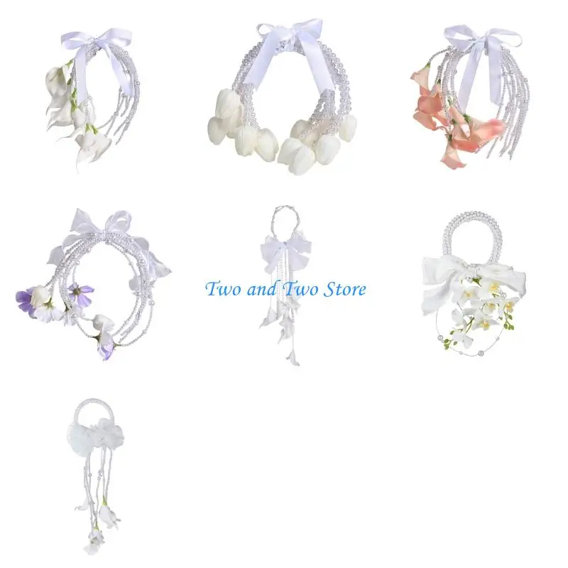 HX6F Flexible Stem Artificial Calla Bridal Bouquet White Fabric Wedding Ceremony