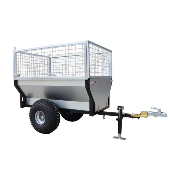 Removable Front/rear Gates and Cargo Box with Fence Atv Trailer, ATV Trailer, Log Trailer, 4Wd ATV Garden Timber Trailer