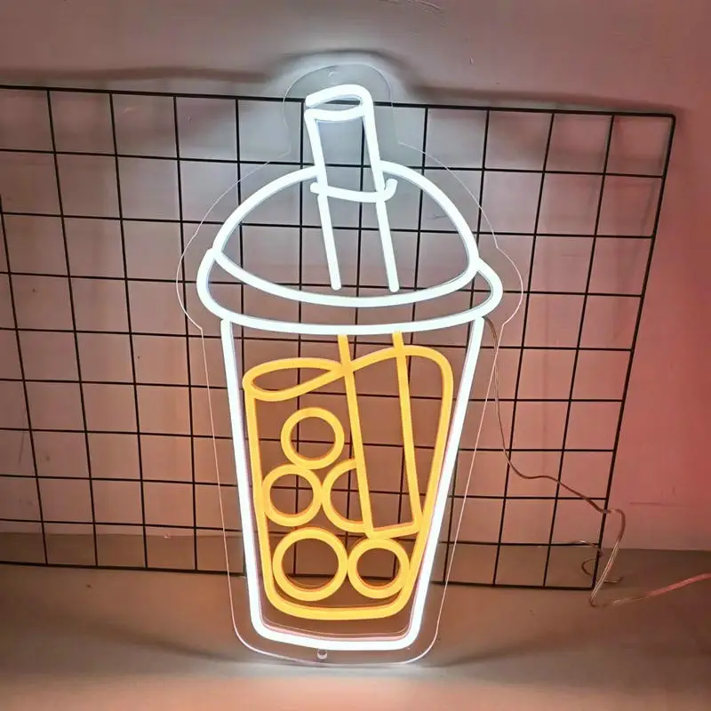النيون علامة عصير متجر الأعمال شعار بار الإعلان ضوء ديكور المنزل تسليم سريع علامة مخصصة
