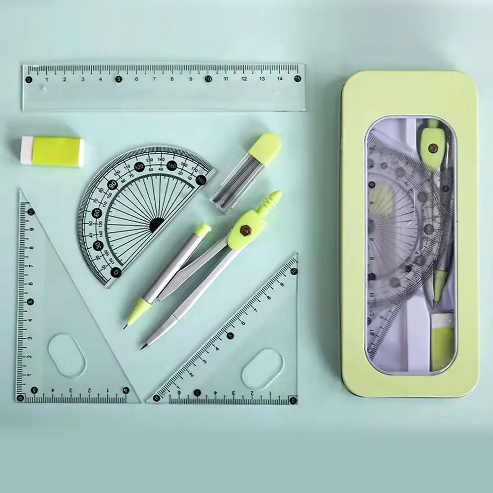 Geometry Set With Rulers/Compasses Sturdy Rulers/Compasses Set For DIY Projects