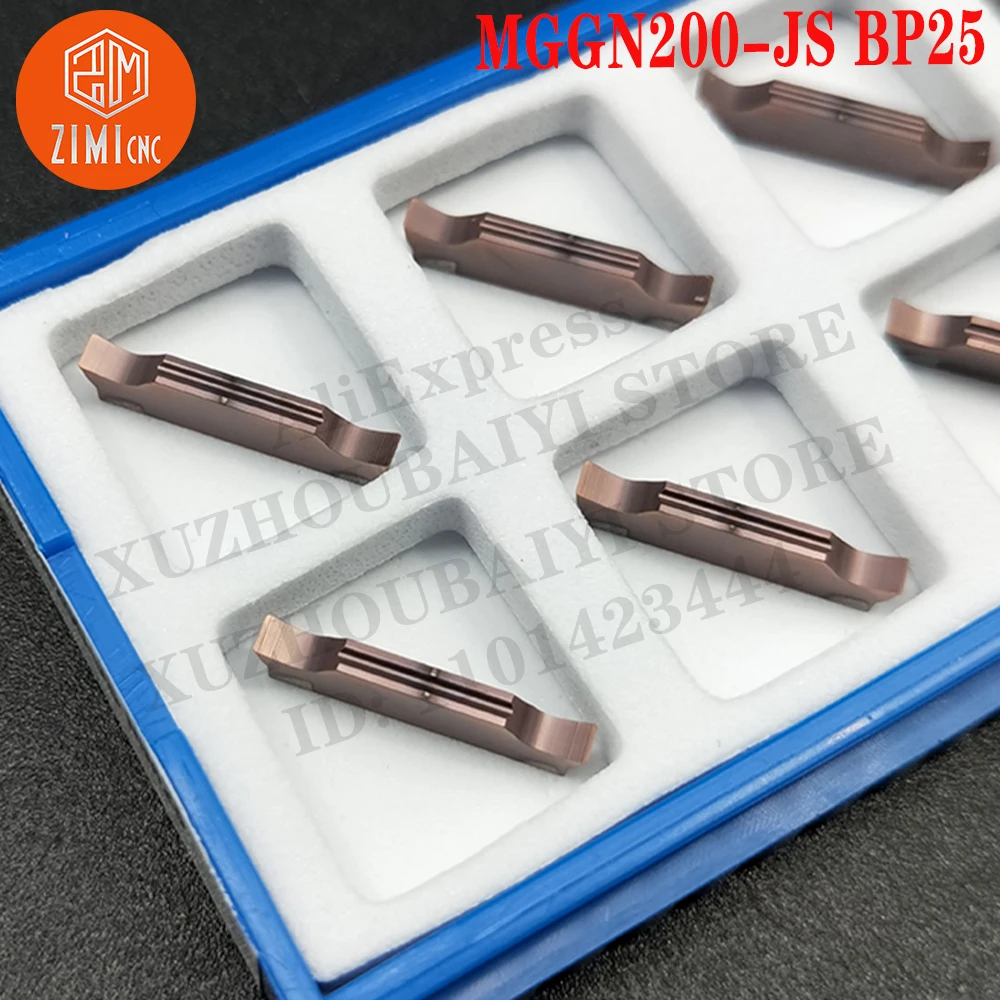 MGGN200-JS BP25 MGGN 200 carbide Grooving Inserts metal CNC Tool slotted insert Quick Chip External Holder Cutting Tools Turning