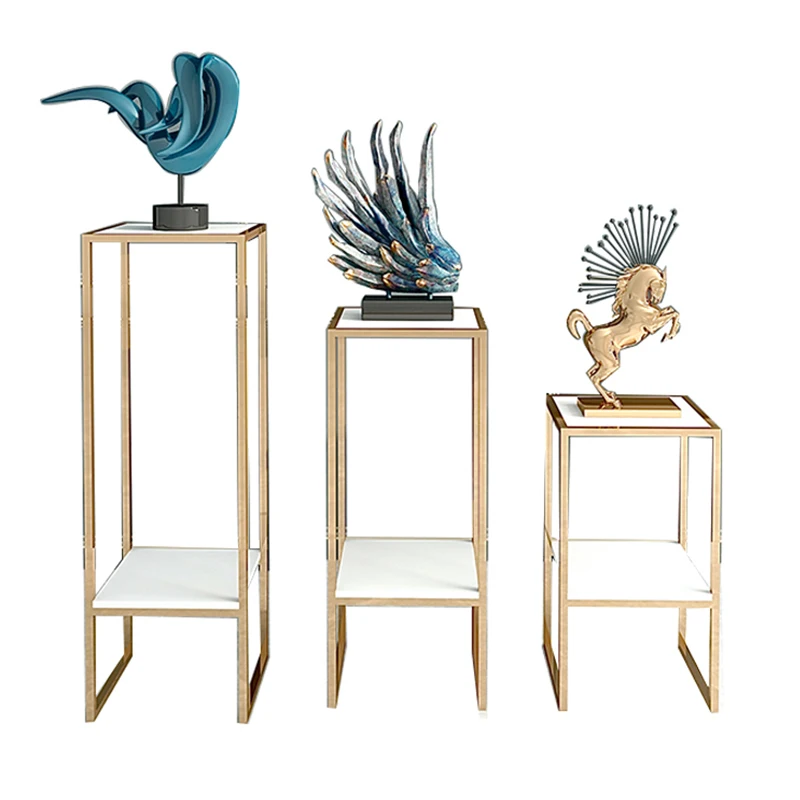 

Nordic wrought iron marble floor-to-ceiling indoor dill flower pot frame living room simple modern plant frame