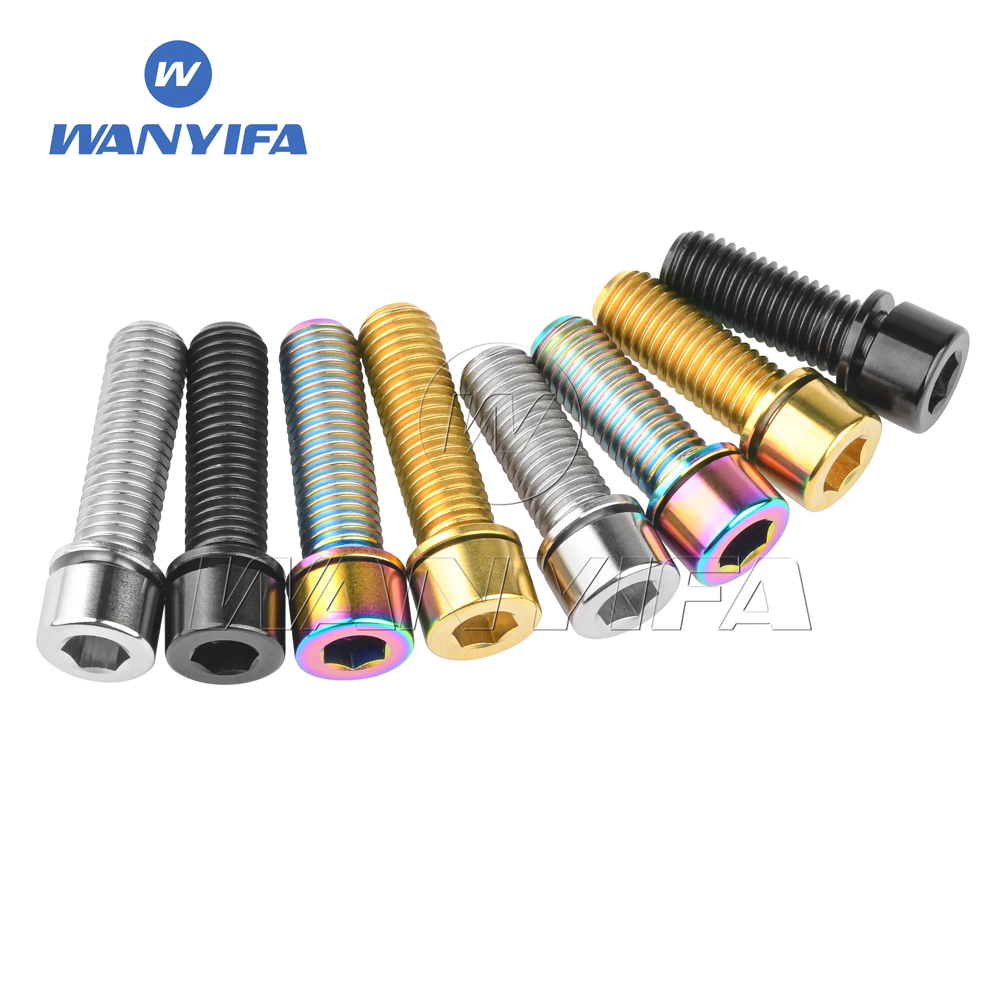 Wanyifa Titanium Bolt M7x20 25mm with Washer Hex Ti Screws for Bicycle Handlebar Stem 1pcs