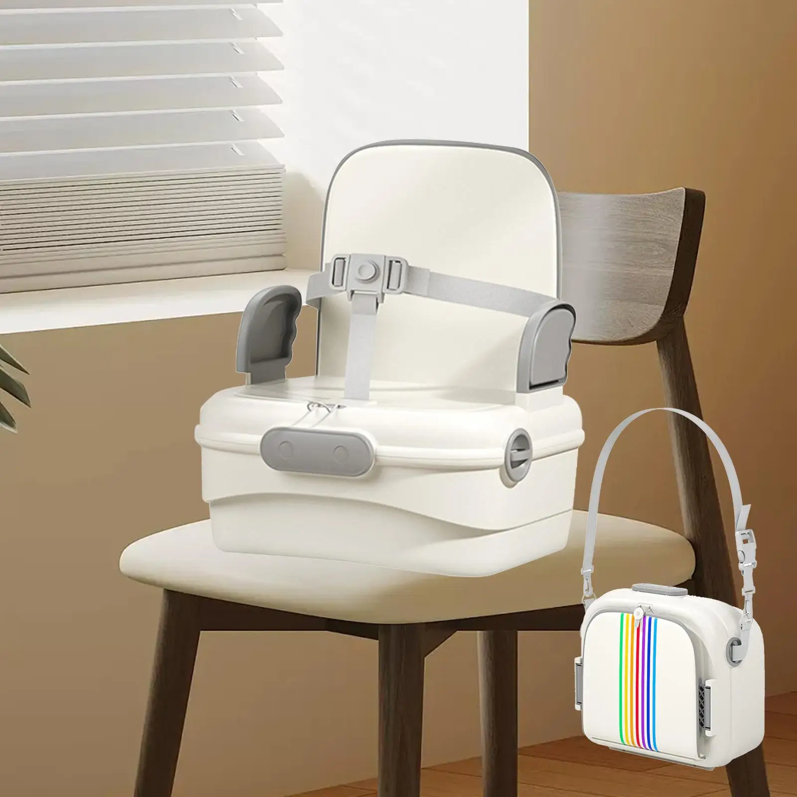 Baby Booster Seat Folding Versatile Adjustable Highchair for Car Home Indoor