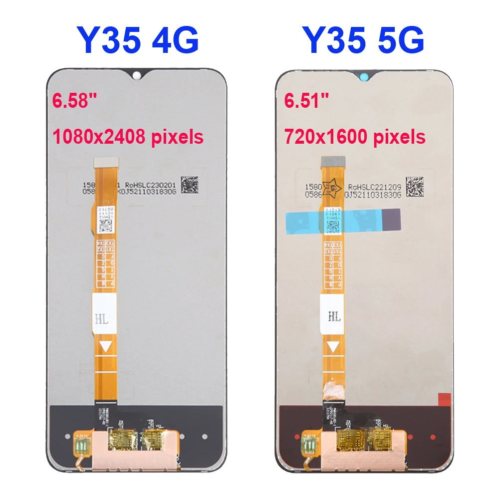 For Vivo Y35 4G 5G V2230A LCD Display Touch Screen Digitizer Assembly