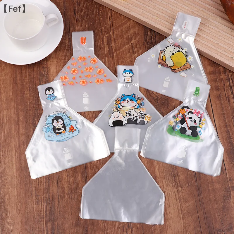 100 Pcs Lovely Cartoon Triangle Rice Ball Packing Bag Seaweed Onigiri Sushi Making Mold Tools Bento Accessories