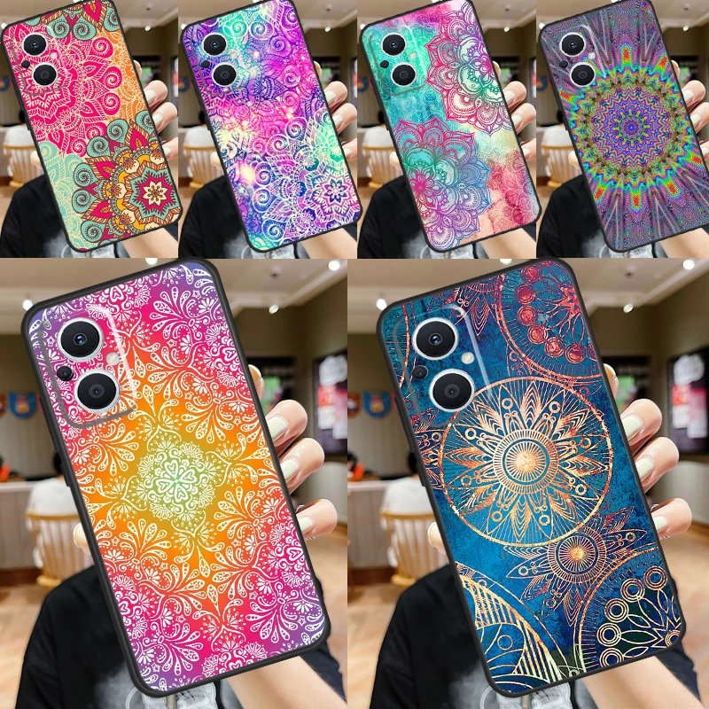 Trippy Tie Dye Floral Mandala Case For OPPO Reno 11 F 10 Pro 4Z 5Z 8T 4 5 6 7 8 Lite OPPO Find X6 Pro X2 X3 X5 Lite Cover