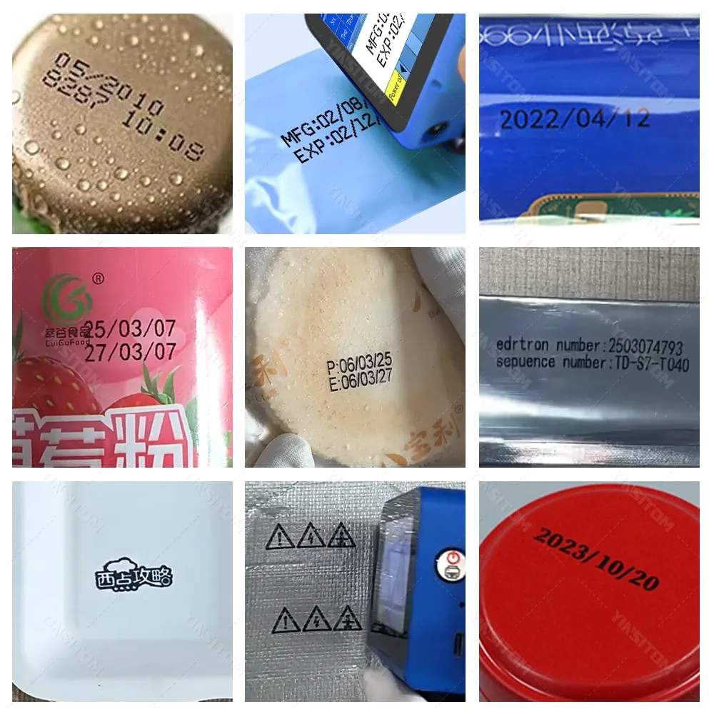 12.7mm Handheld Inkjet Printer Mini Portable Batch Code Date Number Logo Expiry Date Label Printer with 25 Languages ink Ribbon