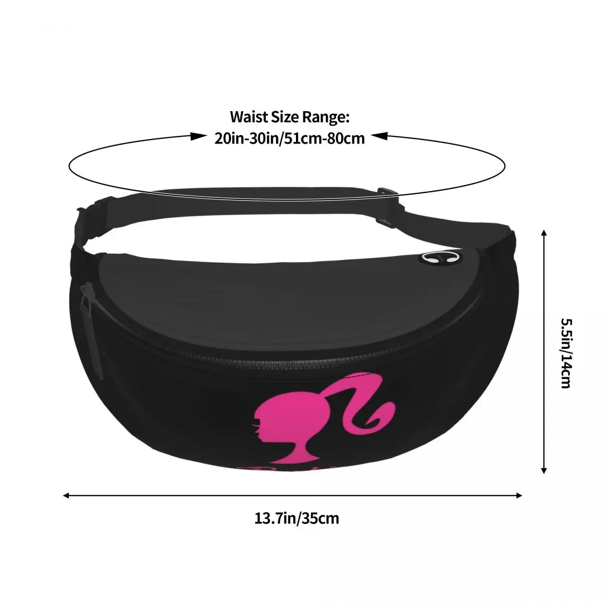 Custom Barbie Logo Fanny Pack Women Men Fashion Girl Crossbody Waist Bag for Traveling Phone Money Pouch