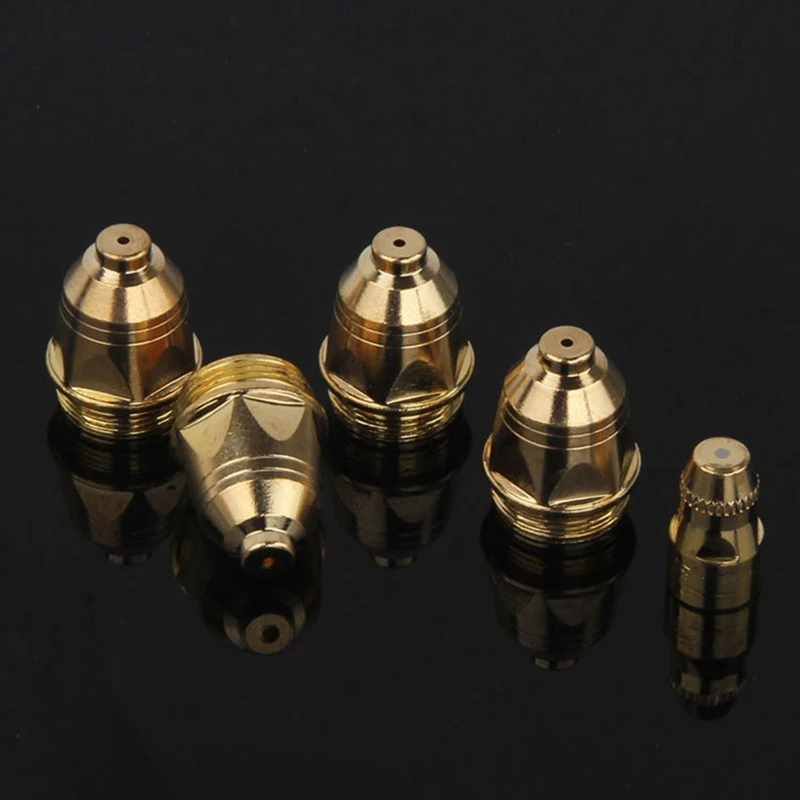 10 Sets/Lot P80 Air Plasma Consumables Golden CNC Cutting Machine Plasma Cutter Nozzle Hafnium Electrode