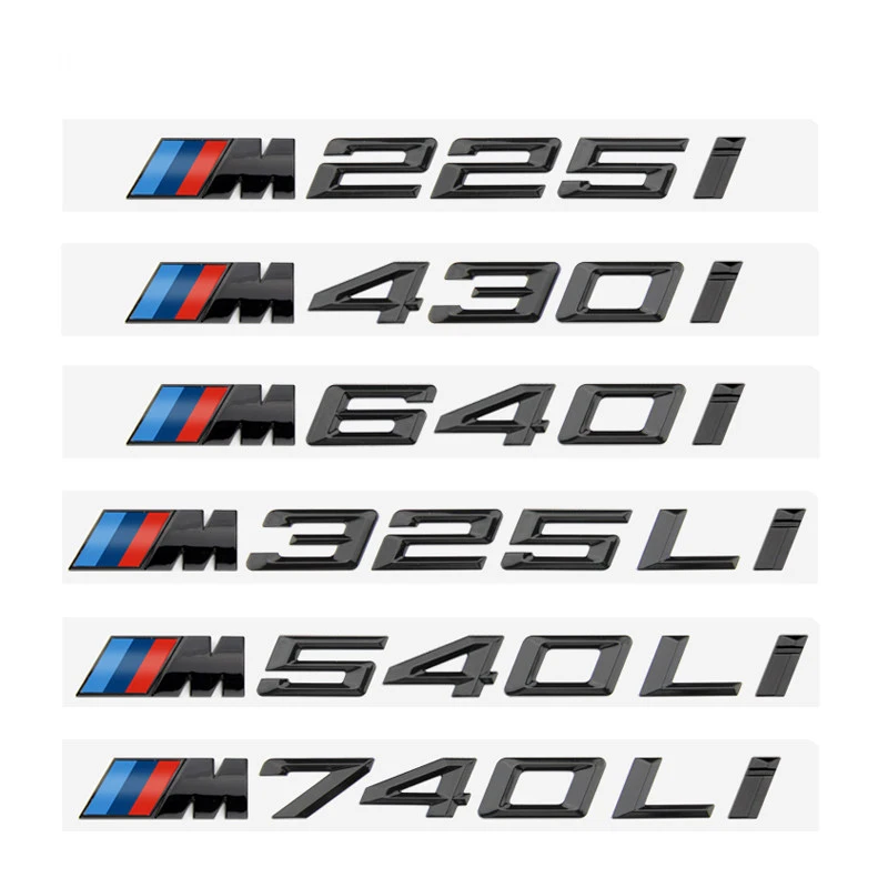 3D ABS Black Logo M 135i 140i 235i 240i 550i 760i Emblem Badge Car Rear Trunk Sticker For BMW F20 F40 F22 F44 G30 Accessories