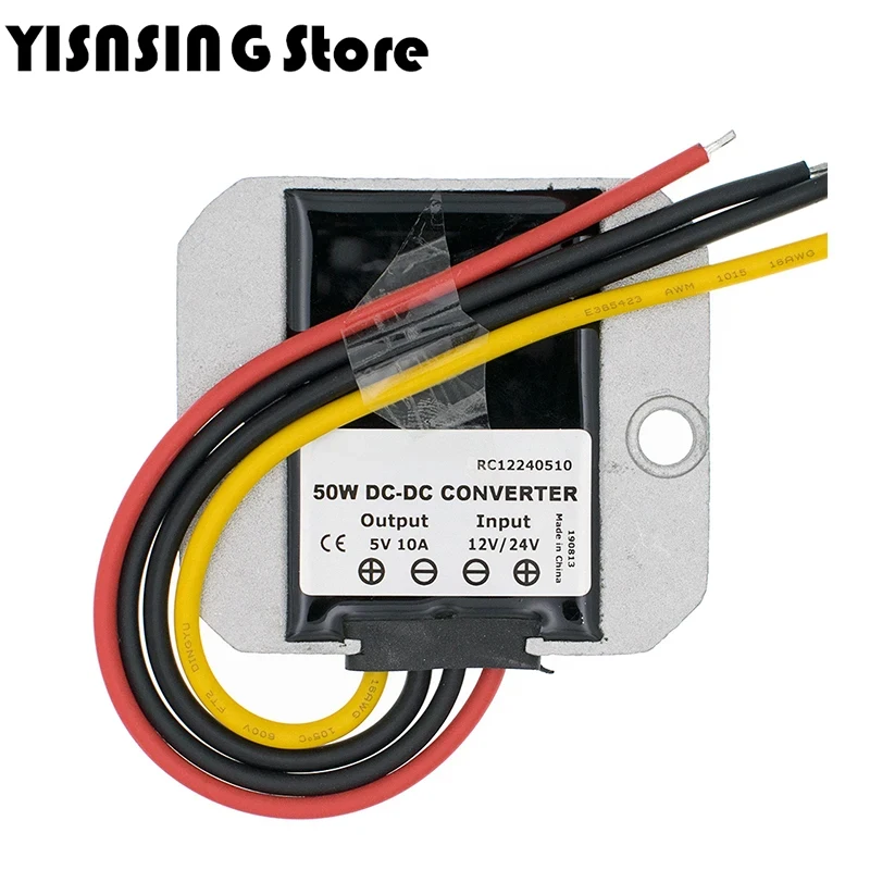 12V/24V to 5V 10A Step Down DC DC Converter Buck Regulator Waterproof Power Supply for Toy Car LED/camera