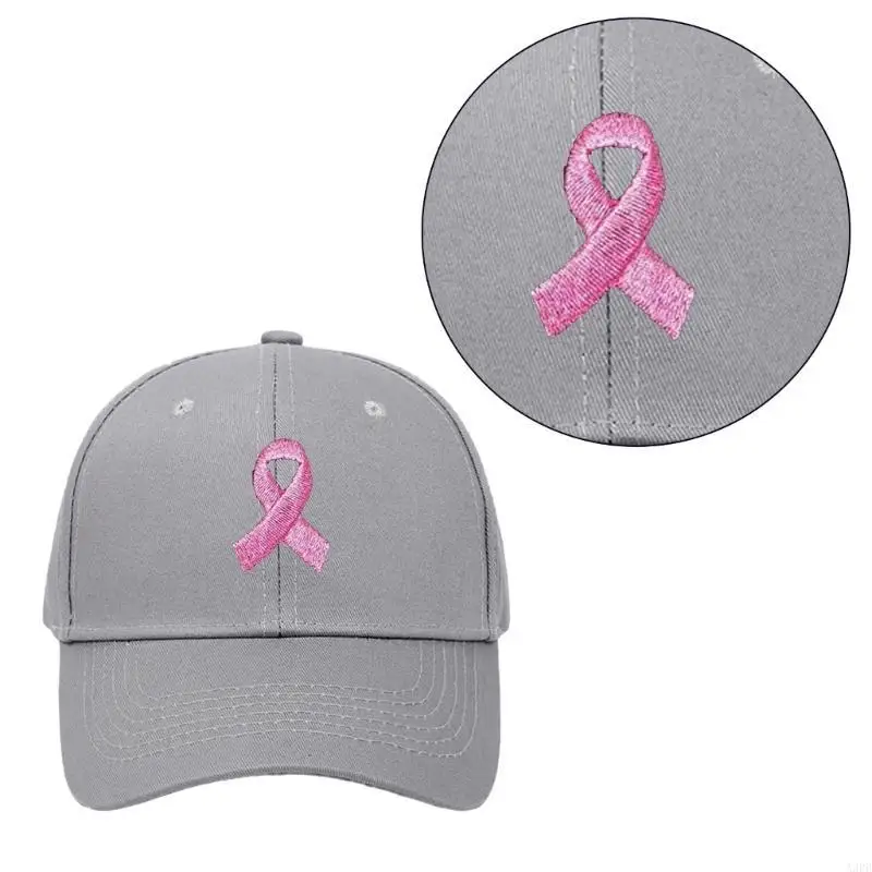 Chapeau Baseball avec ruban rose brodé, casquette sensibilisation sida en matière santé, casquette anti-soleil pour