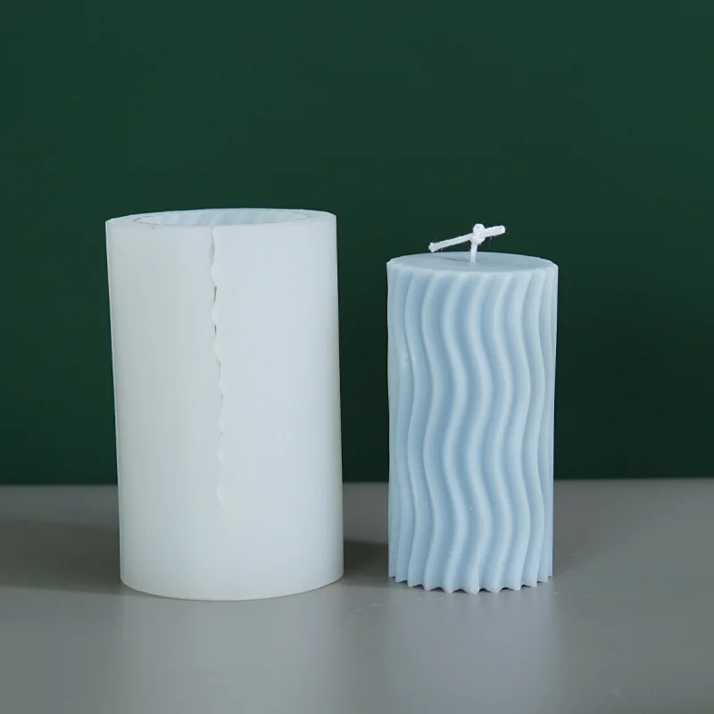 

3D геометрическая цилиндрическая силиконовая форма для свечей, сделай сам, цилиндрическая форма в вертикальную полоску для рукоделия, гипсовая цементная форма, домашний подарок
