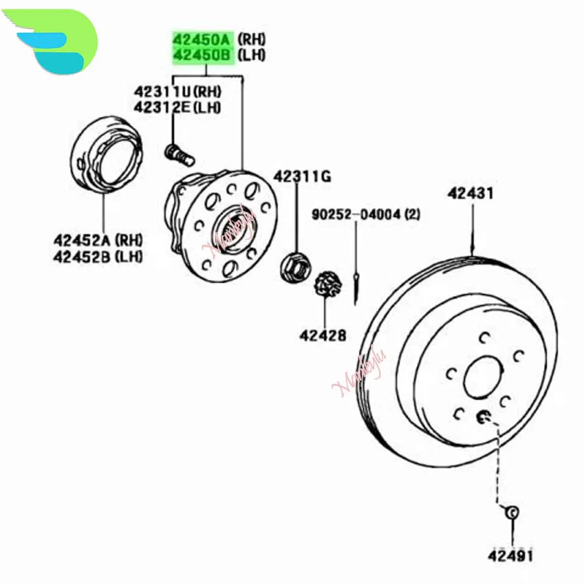 

42410-50010 42410-50020 4241050010 4241050020 Rear Wheel Bearing and Hub Assembly For LEXUS LS430 207KW 208KW 2000-2006
