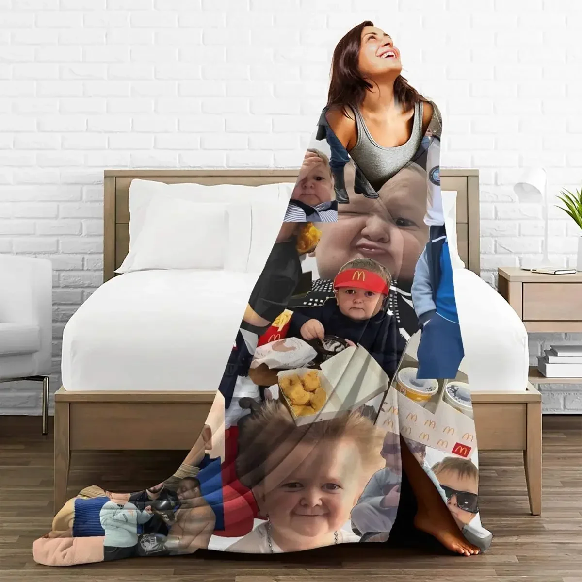 Hasbulla Magomedov Warm Soft Blanket Hasbik Photo Travel Throw Blanket Winter Graphic Custom Flannel Bedspread Sofa Bed Cover