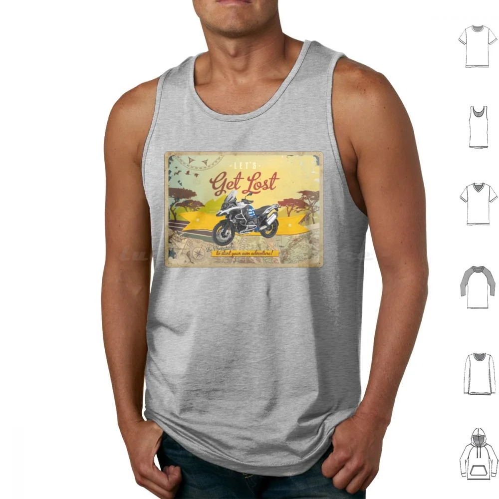 1200 Gs R1250gs Motorcycle Get Lost T-Shirt Tank Tops Vest Sleeveless R1200gs R1200gs 1200gs Motorcycle Adventure Bike Boxer