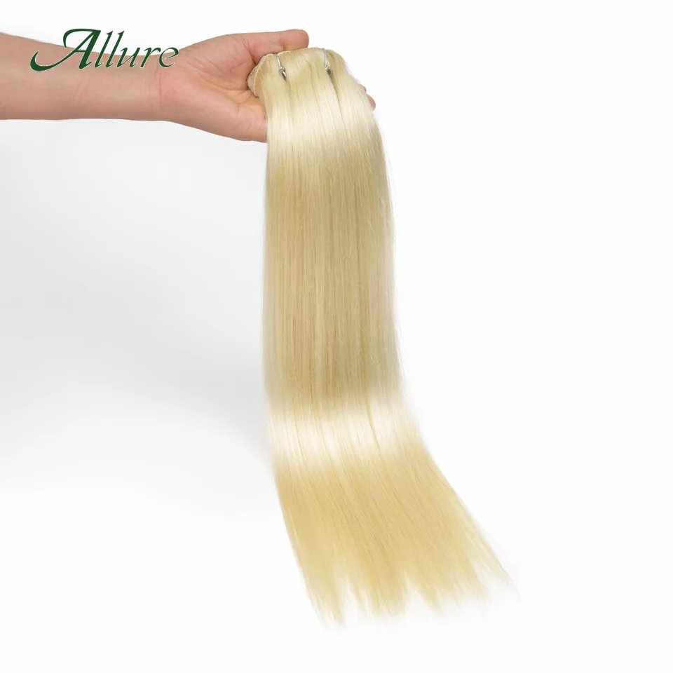 Clip In Hair Extensions Human Hair Brazilian Straight Clip In Natural 613 Honey Blonde Clip Ins Remy Hair 7Pcs Set For Women