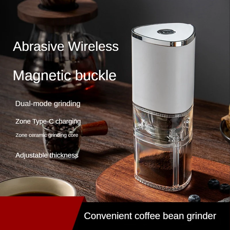 Portable  Coffee Grinder Electric Grinder Wireless Small Automatic Grinder-White