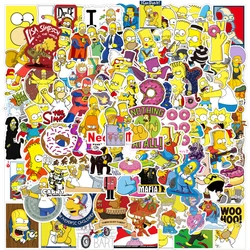 Autocollants waterproof motif Simpson pour enfant, stickers, dessin animé, cool, à faire soi-même, pour ordinateur portable, téléphone, skateboard, valise, voiture, 10/30/100 pièces