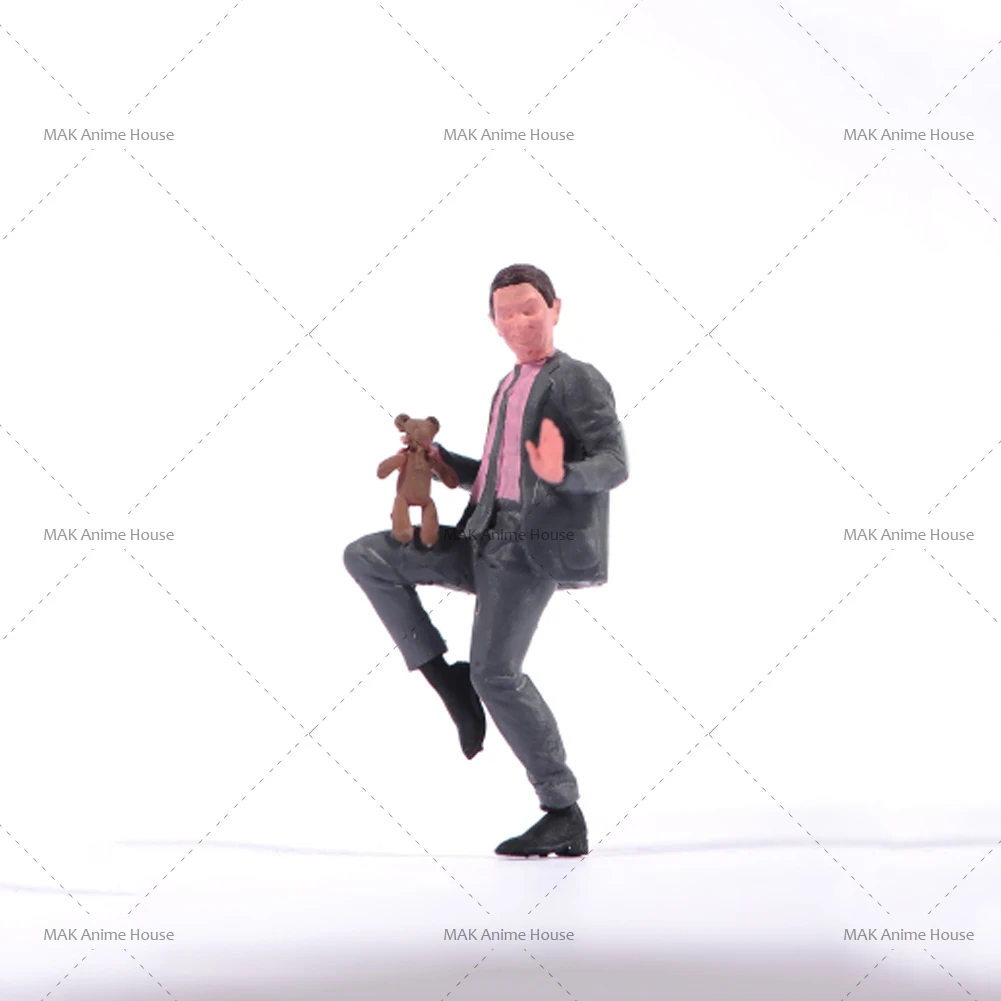 미니어처 1/87 1/64 1/43 1/24 테디 베어와 서류 가방 그림 인형 도색되지 않은 모델 장면 장식 자동차 장난감