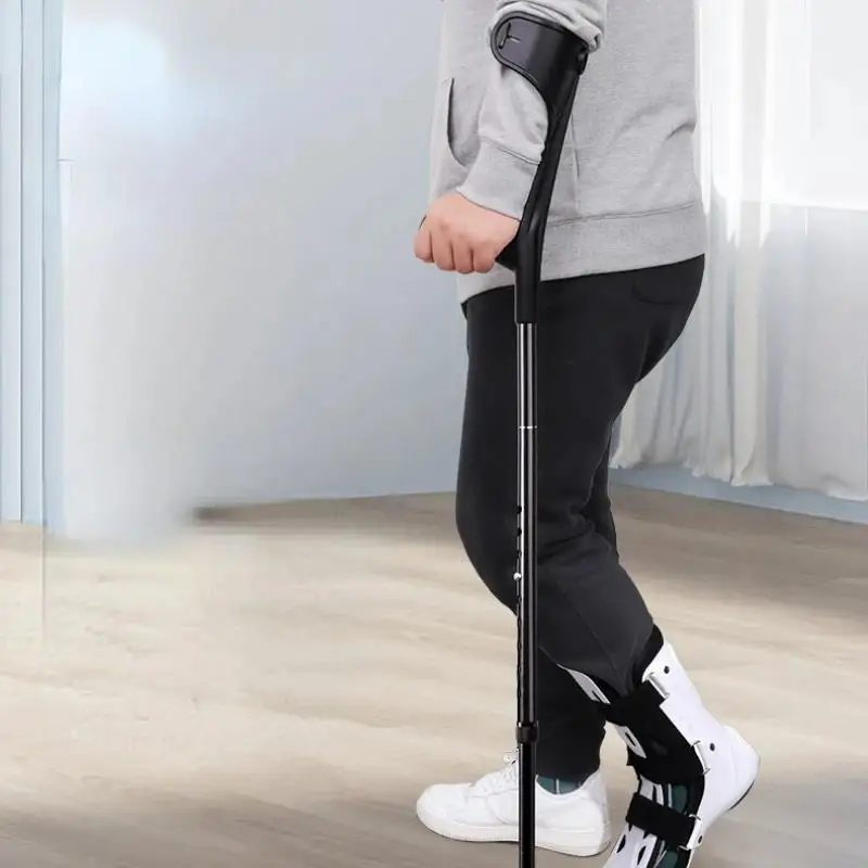 Elbow Crutches with Shock Absorbers Folding Aluminum Underarm Walking Aids Lightweight for Rehabilitation