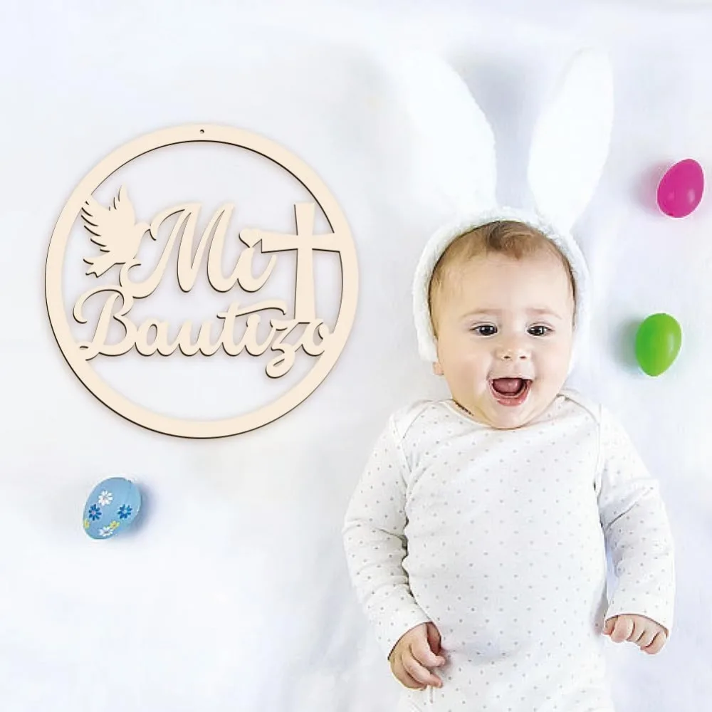 Mi Bautizo Wooden Sign Baby Shower Supplies Wood Letters Sign Decorations Photo Booth Mi Bautizo Baby Shower for Baby Shower