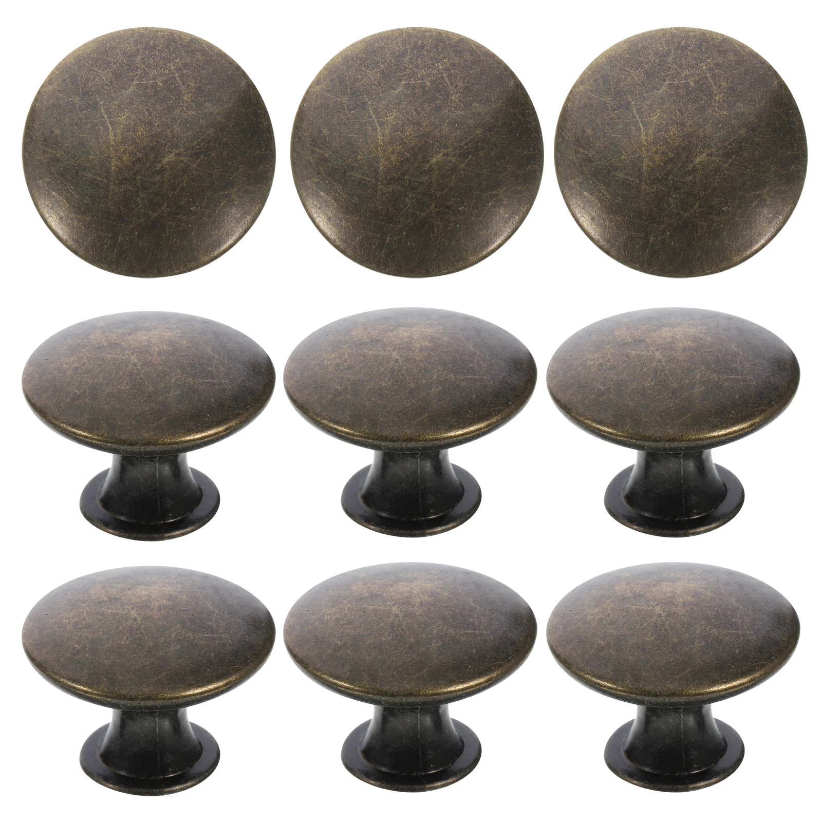 

12 Pcs Hollow Round Flat Head Handle Door Indoor Iron Gold Handles Cabinet Parts