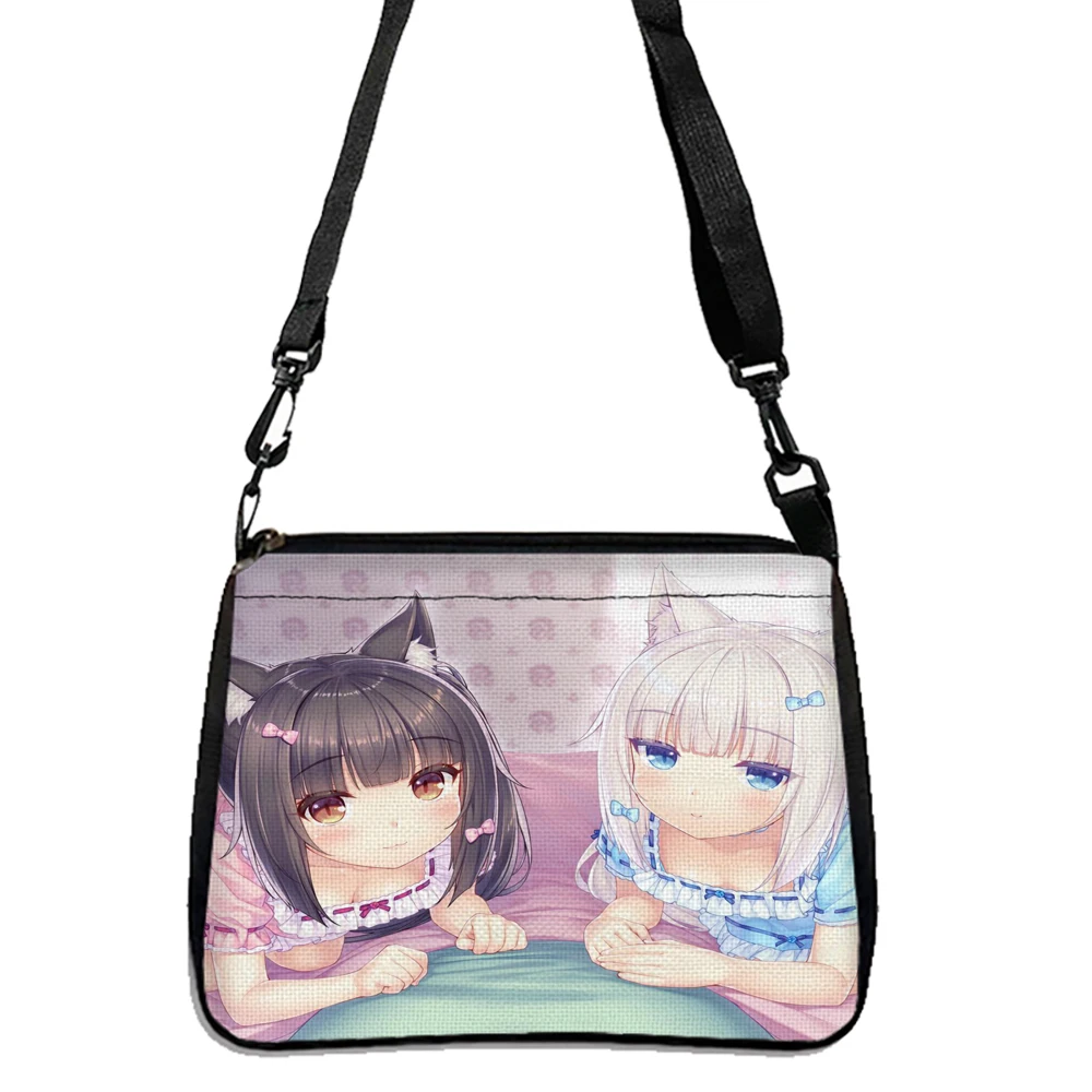 Nekopara Print Bag, Lightweight Shoulder Bag, Multifunctional Handbag For Shopping 5.23