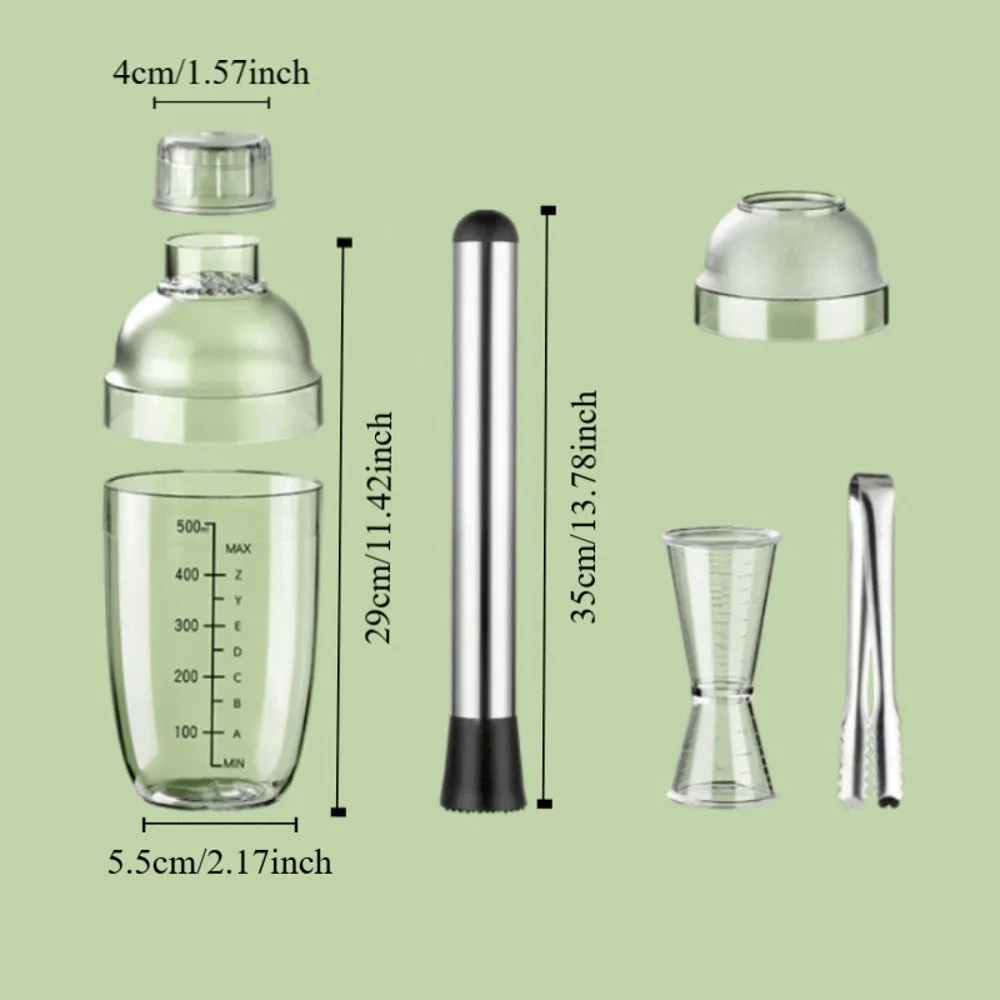 

500/700/1000ml Cocktail Mixer Cup BPA-Free Broken Popsicles Drink Hand-Shake Mixer Transparent Scale Leakproof