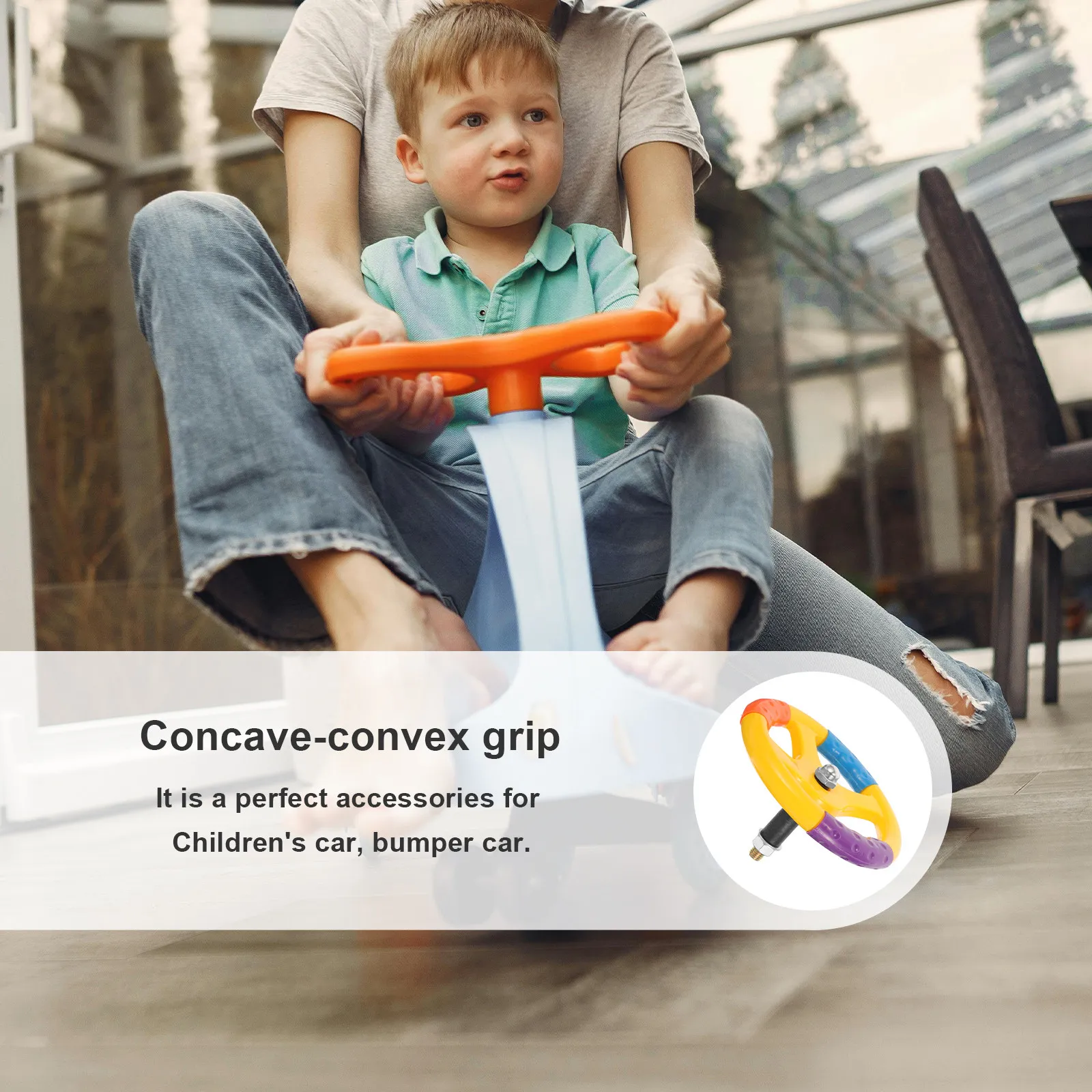 

1 шт. Детский руль-аксессуар для машинок-бамперов, прочный, безопасный, с вогнутой и выпуклой ручкой – для игр на улице