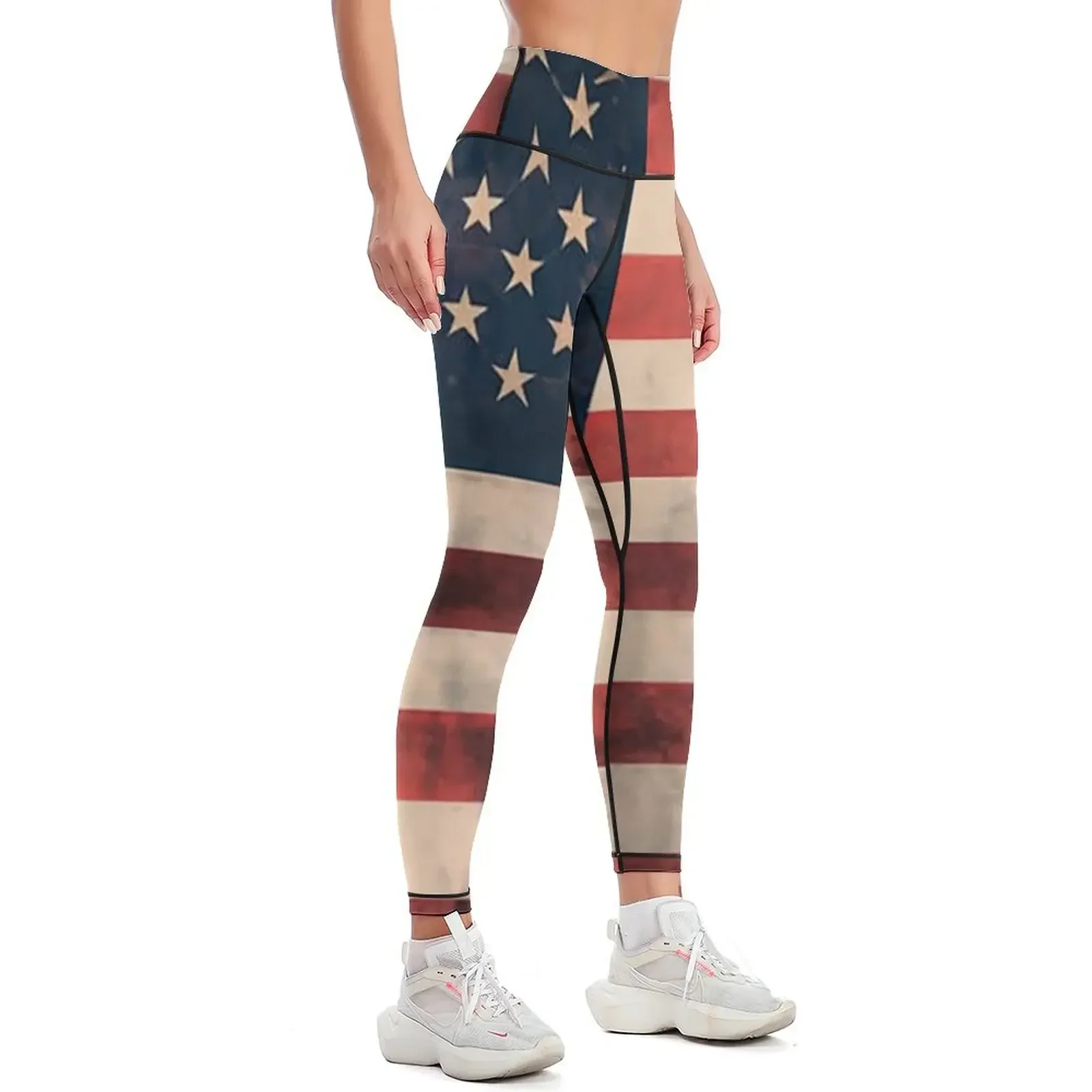 Vintage Usa Flag Leggings sportswear woman gym 2025 flared exercise clothing for Women's sports pants Womens Leggings