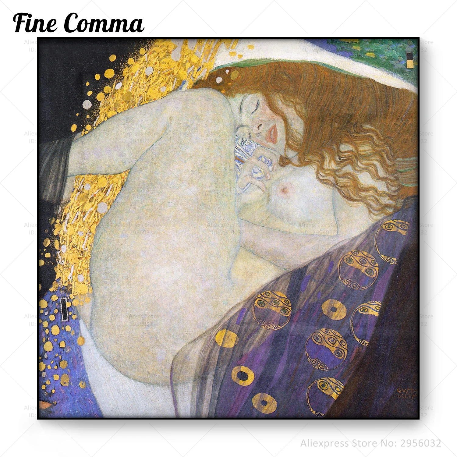 Danae Gustav Klimt Vintage Oil Painting Poster Reproduction Antique Wall Art Canvas Print Picture Wall Decoration Home Decor Art