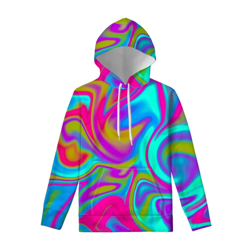 Fashion New 3D Printing Trippy Patterns Hoodies For Men Colorful Psychedelic Styles Graphic Hooded Hoody Unisex Cool Sweatshirts