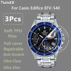 3Pcs For Casio Edifice EFV-540 SmartWatch HD Clear Ultra Slim Soft Hydrogel Repairable Film Screen Protector-Not Tempered Glass