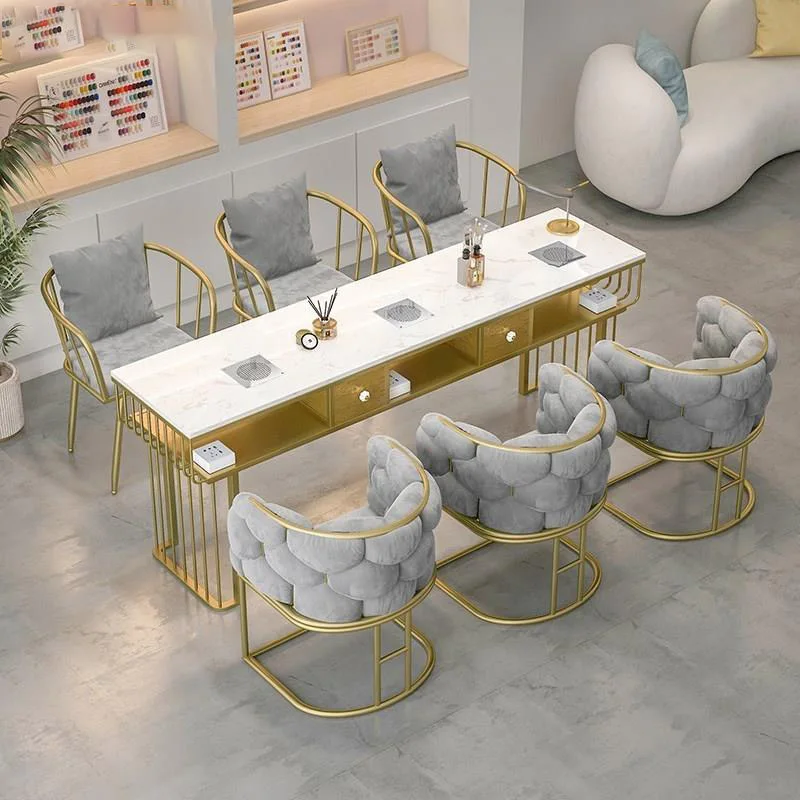 Mesa De Manicure Profissional Para Sala De Estar, Mobiliário De Mármore Branco, Serviço De Nailtech, Big Mesa, CY50ZJ
