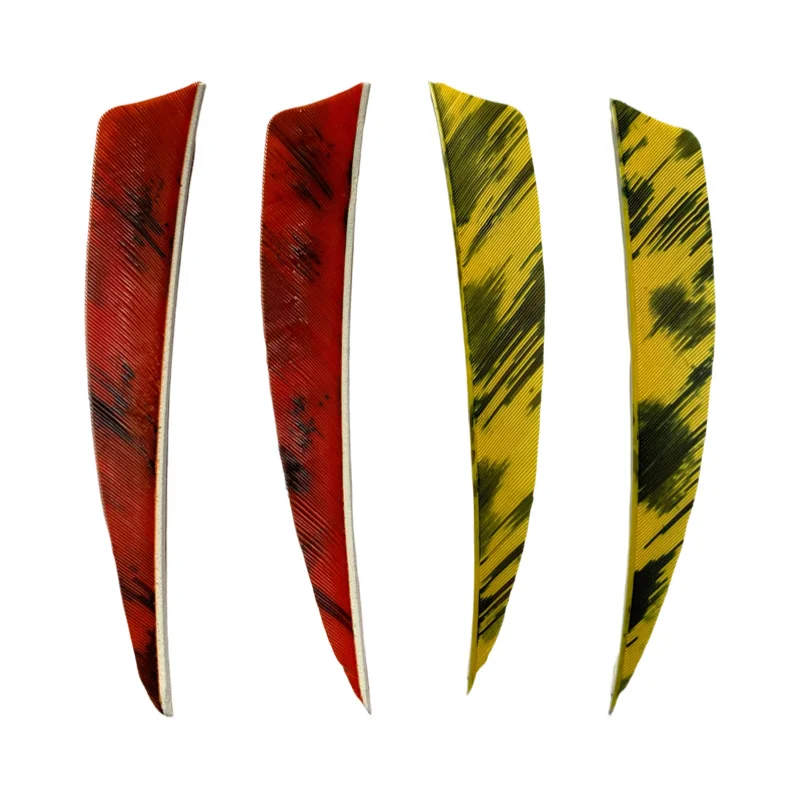 50Pcs 4 Inch Ink Painting Real Right Wing Arrow Feather Fetching Shield Cut FetchesFeathers Archery Accessoriessories