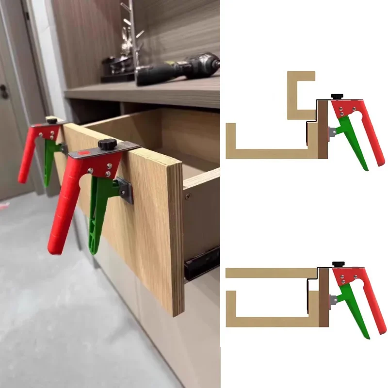 Adjustable Detachable Press Type Drawer Fixing Clamp Hardware Jig for Cabinet Installation and Woodworking of Front Drawers