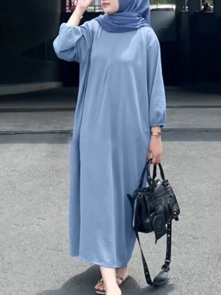 Eid Muslim Dress for Women Abaya Puff Sleeve Morocco Ramadan Prayer Dresses Abayas Kaftan Islam Dubai Arab Modest Long Robe 2024