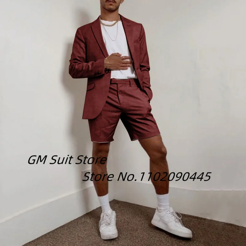 Traje de hombre de una sola botonadura, chaqueta informal y delgada, pantalones cortos, vestido de novio fresco, novedad, Dirt Tail 2023