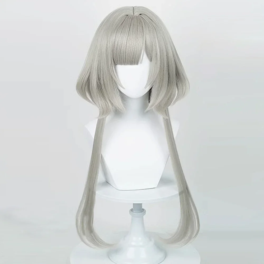 Genshin rambut palsu Marionette Impact sandron Wig sintetis panjang lurus ringan Linen permainan Cosplay untuk pesta