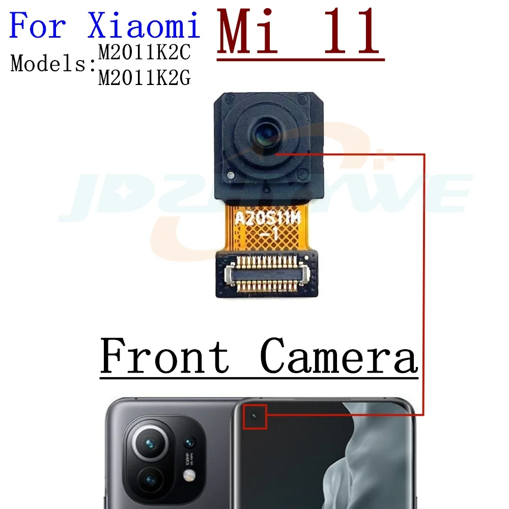 Back Facing Camera For Xiaomi Mi 11 Pro Ultra Ultrawide+Depth+Macro Front Selfie Samll Rear Camera Flex Cable Part