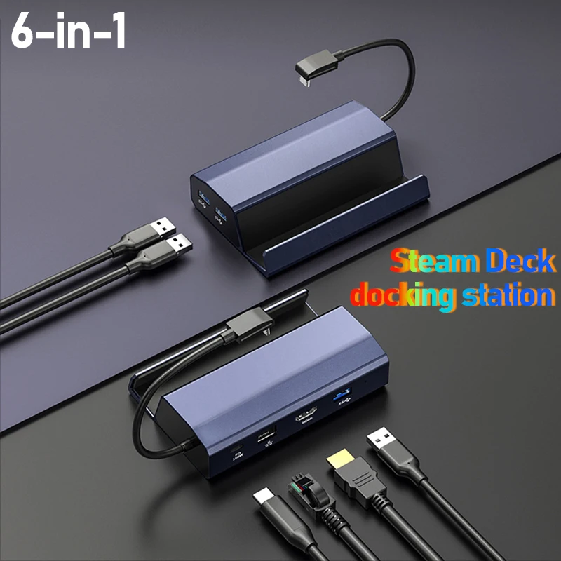 USB Tipe-C HUB 100W pengisian cepat RJ45 Gigabit Ethernet HDMI 4K 60HZ untuk switch aya neo jsaux steam deck docking station USB-C