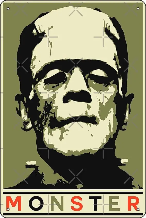 (Boris Karloff - Frankensteins Monster) Poster Metal Tin Sign Plaque Man Cave Wall 8x12 Inch Wall Art Decoration