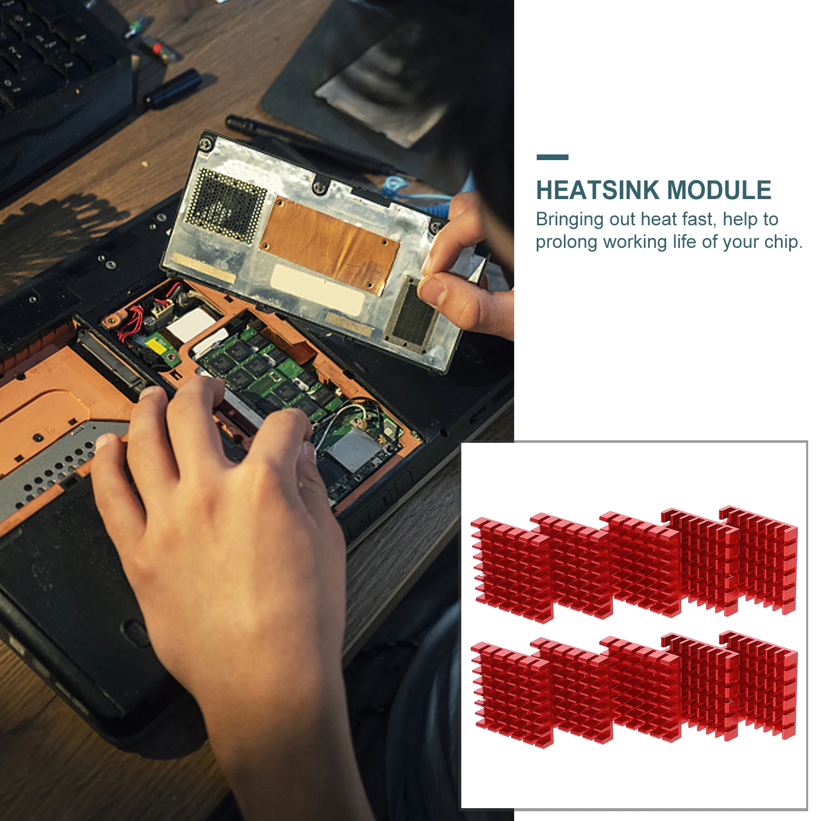 

10Pcs Aluminum Heat Sink Industrial Style Heat Dissipation for Computer Components Ic Chips