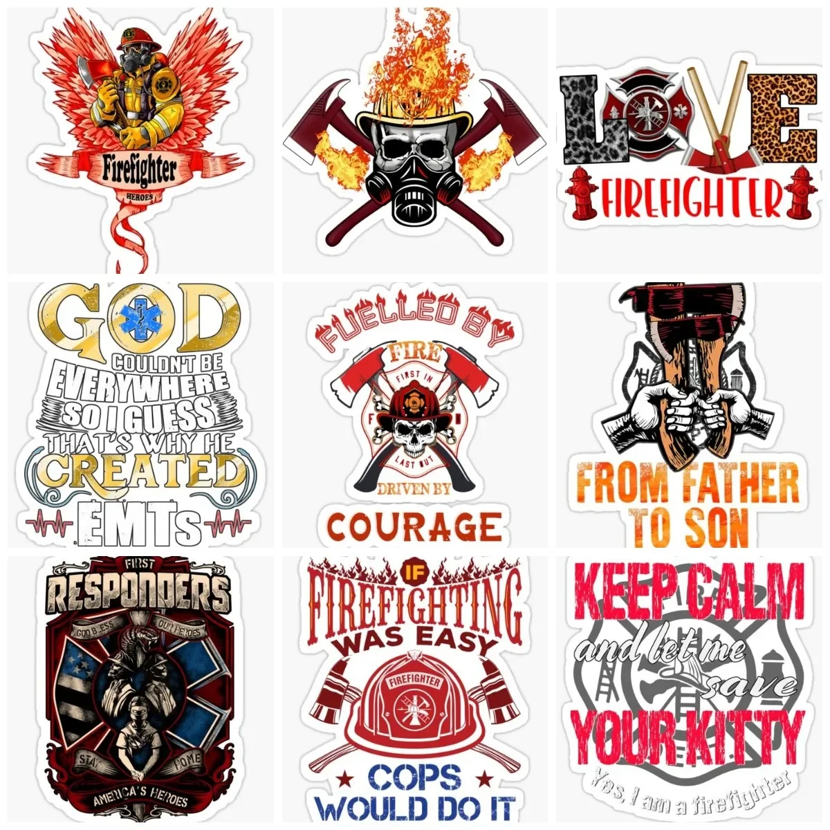 

EMT Firefighter Skull Axe Sign Creative Sticker Vinyl Accessories Motorcycle Laptop Car Truck Window Glass Bicycle Van Decal