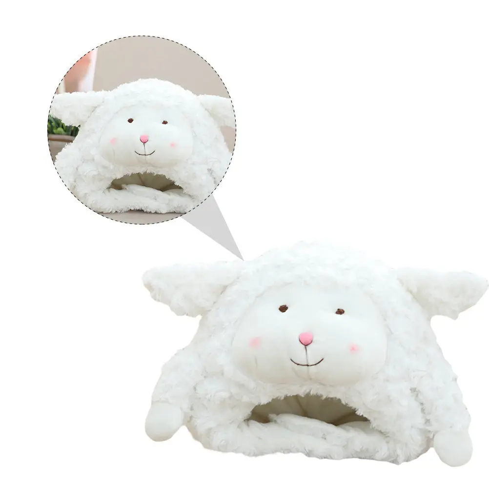 1Pcs Adorable Sheep Hat Thick Soft Warm Comfortable Headwear for Children Photo Shoot Prop Party Costume Performance Accessory