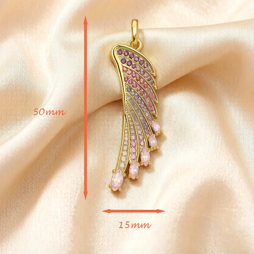 Pendant Gold-coloured Hummingbird Rainbow Wing Brand New Fashion Jewelry Europe 925 Sterling Silver Gift For Woman