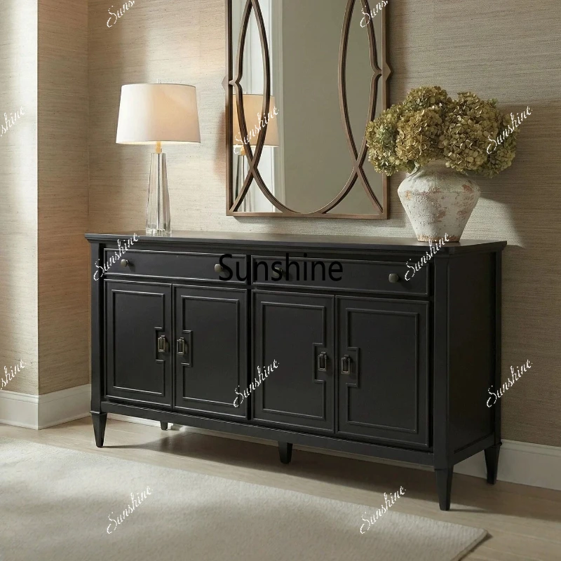 

American vintage solid wood sideboard, living room storage, entrance storage