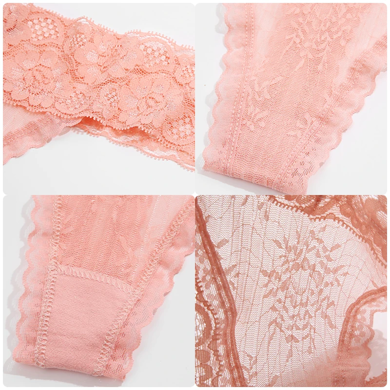 Calcinha de renda transparente para mulheres, tangas sexy, cintura V, cordão G, roupa íntima de baixo crescimento, lingerie respirável, moda namorada, senhora